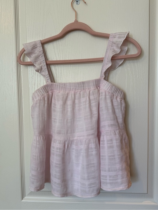 miami Tops - miami Pale Pink Ruffle Strap Peplum Top